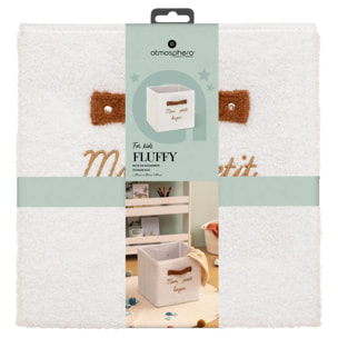 Panier de rangement Fluffy blanc 29x29cm