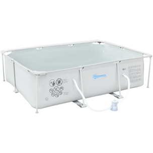 Piscina Desmontable 3600L Rectangular con Depuradora Cartucho 291x190x75 cm Gris
