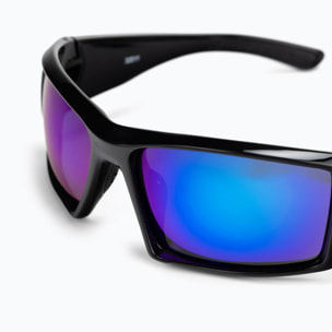 Gafas de deportes acuáticos OCEAN ARUBA - Negro brillante / Revo azul