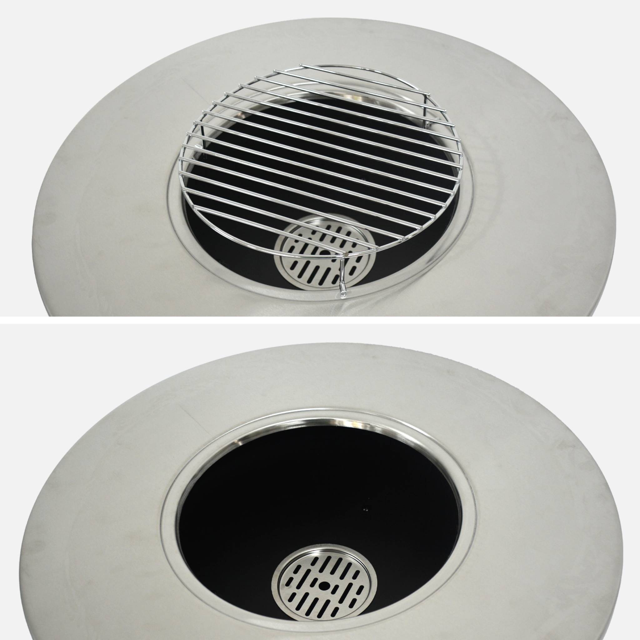 Brasero barbecue Ø60cm avec espace de rangement IZALCO