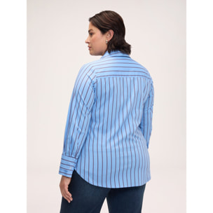 Fiorella Rubino - Camisa de rayas en algodón elástico - Light - blue