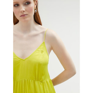 Vestito con spalline e volant