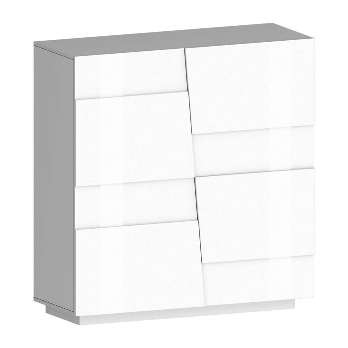 Armadio multiuso 2 ante Aulla, Mobile multifunzione, Armadietto a 2 ante, 120x44h126 cm, Bianco