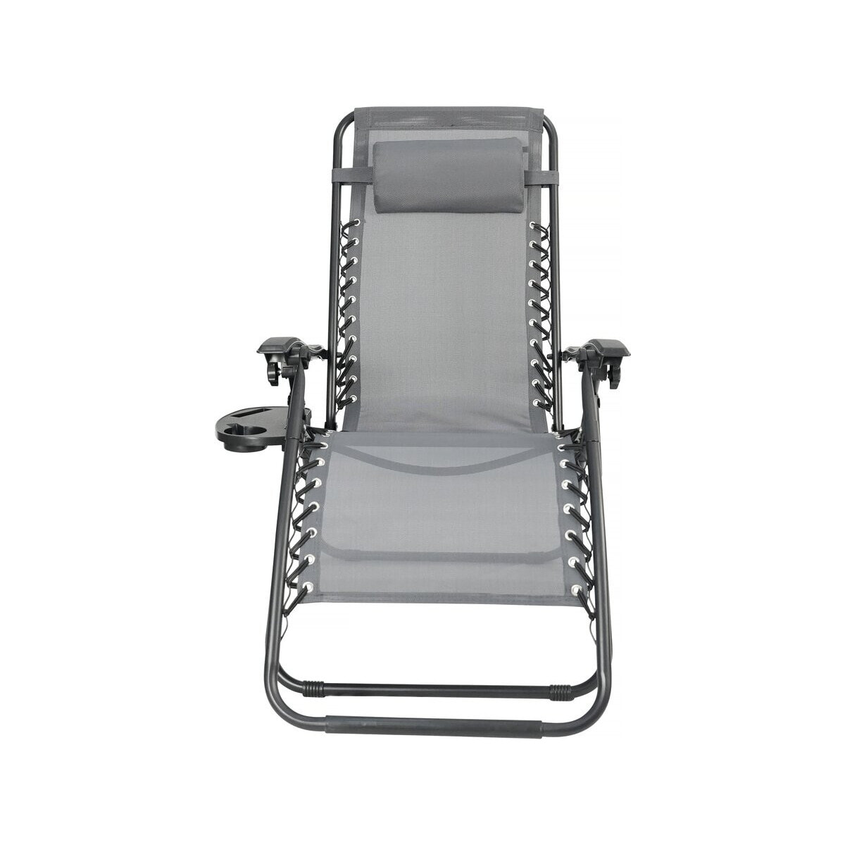 Lot de 2 fauteuils de jardin inclinable zéro gravité avec coussin matelassé "Sintra" - Gris