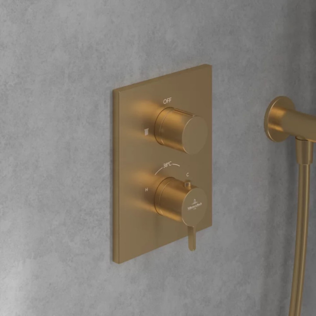 Mitigeur thermostatique encastré 2 voies Conum Brushed Gold