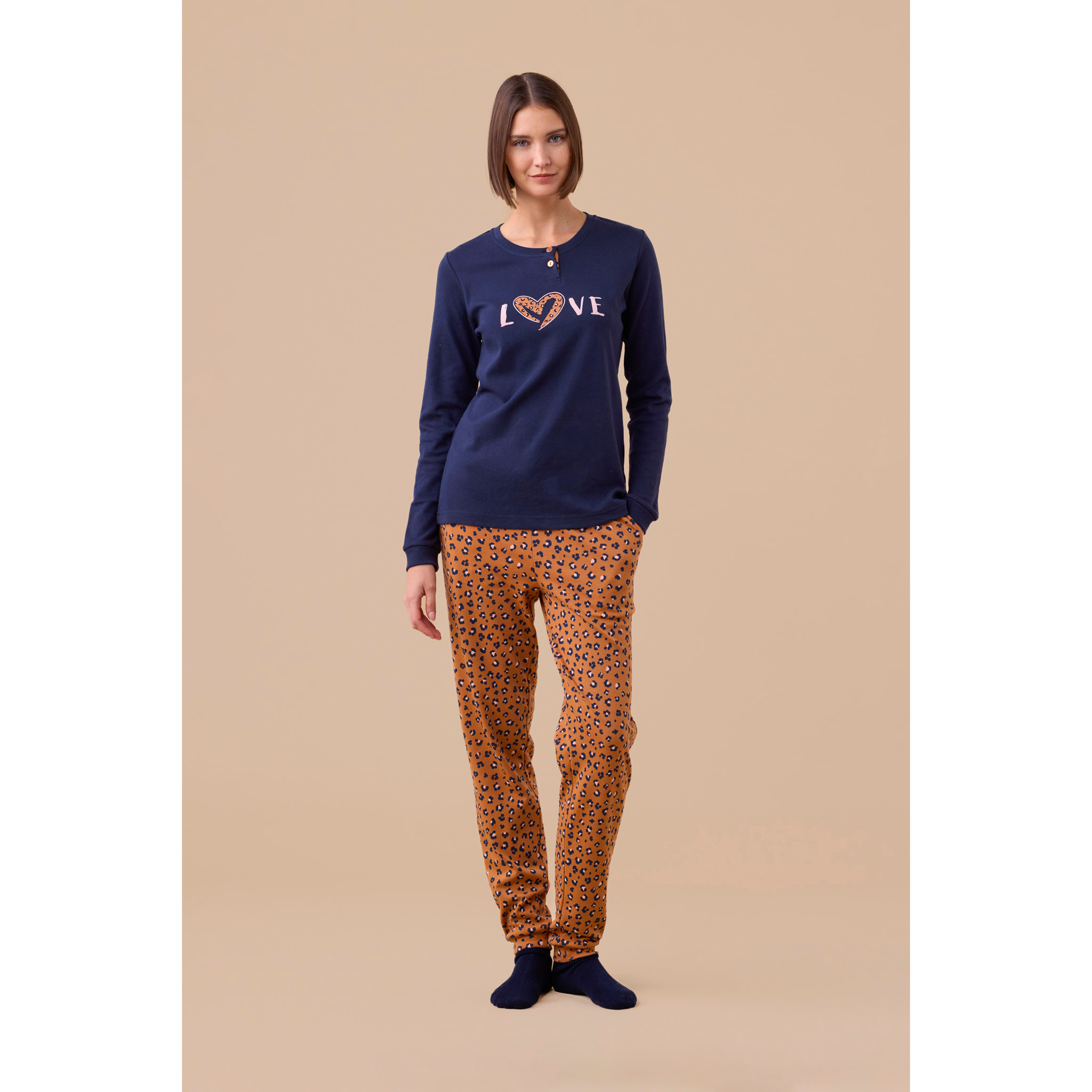 Pigiama donna invernale in caldo cotone articolo animalier. Noidinotte
