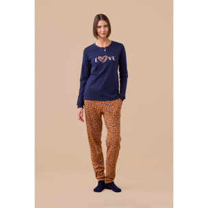 Pigiama donna invernale in caldo cotone articolo animalier. Noidinotte