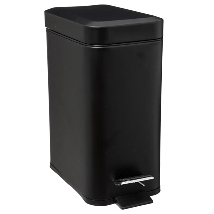 Poubelle rectangulaire soft close inox 5l Noir