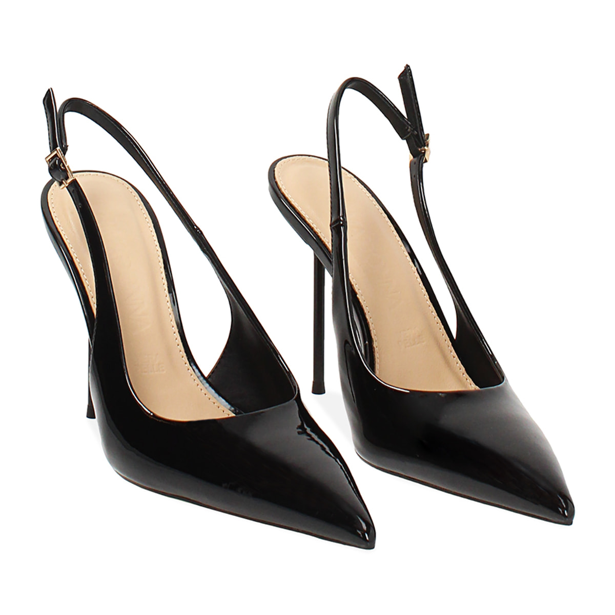 Zapato de salón negro tacón 10,5 cm