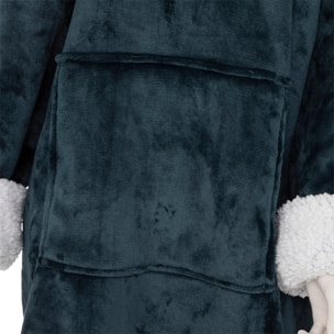 Plaid sweatshirt à capuche bleu égéen L-XL