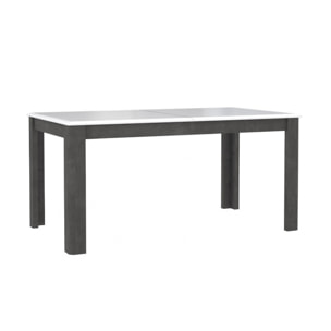 Table de repas extensible gris foncé et blanc 160/207 cm - MONACO