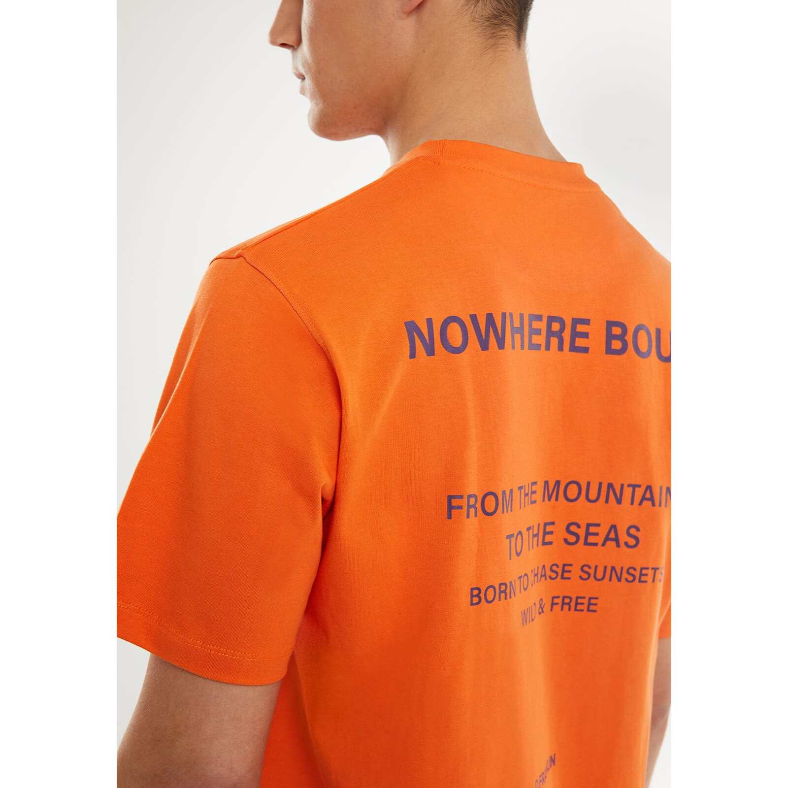 Camiseta de Hombre Nowhere Bound Naranja / Morado D.Franklin