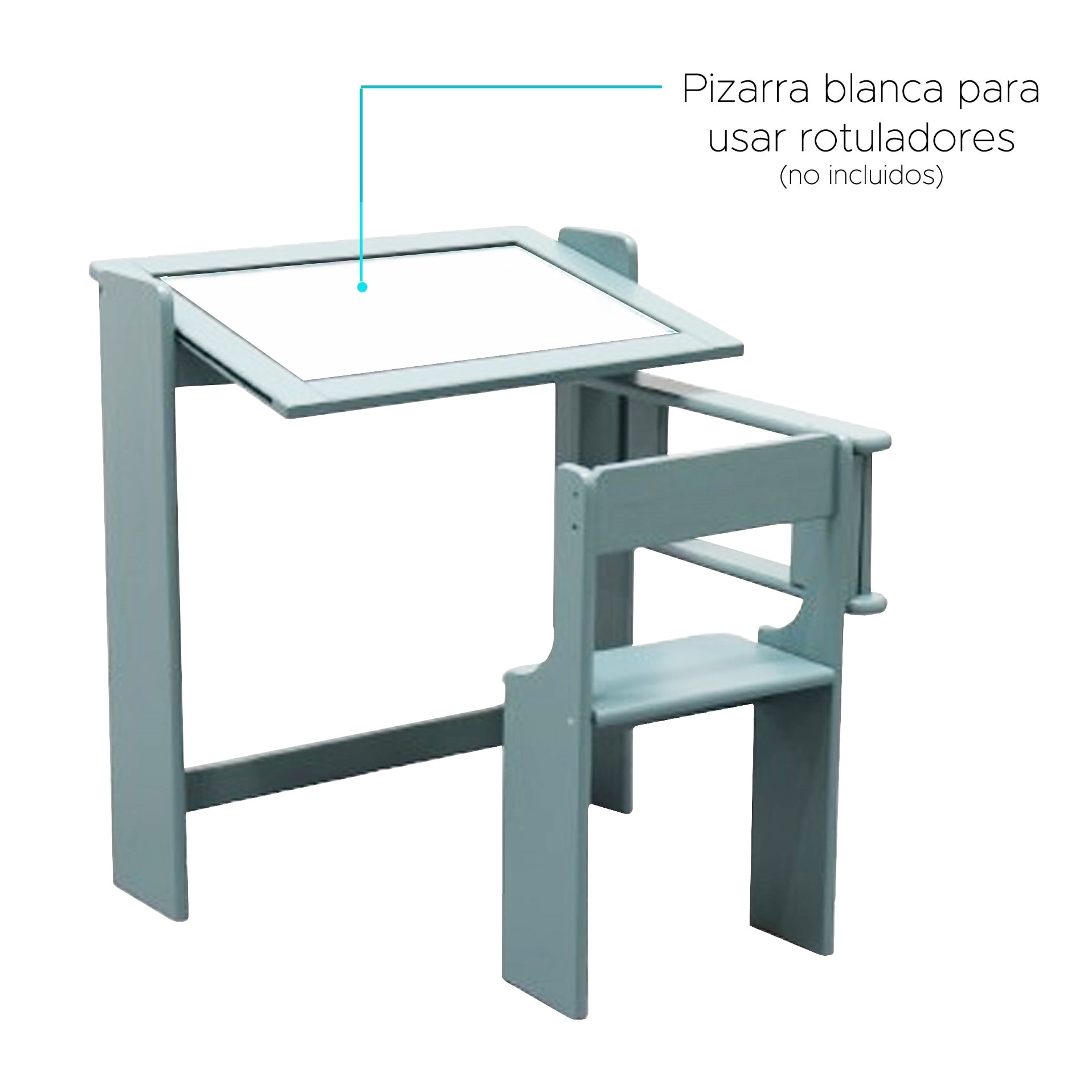 Pupitre pizarra infantil plegable color verde