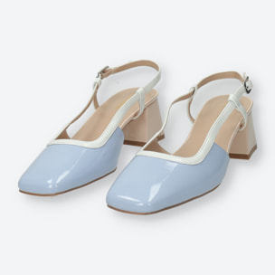 Décolleté sling back Donna Tata Italia Blu