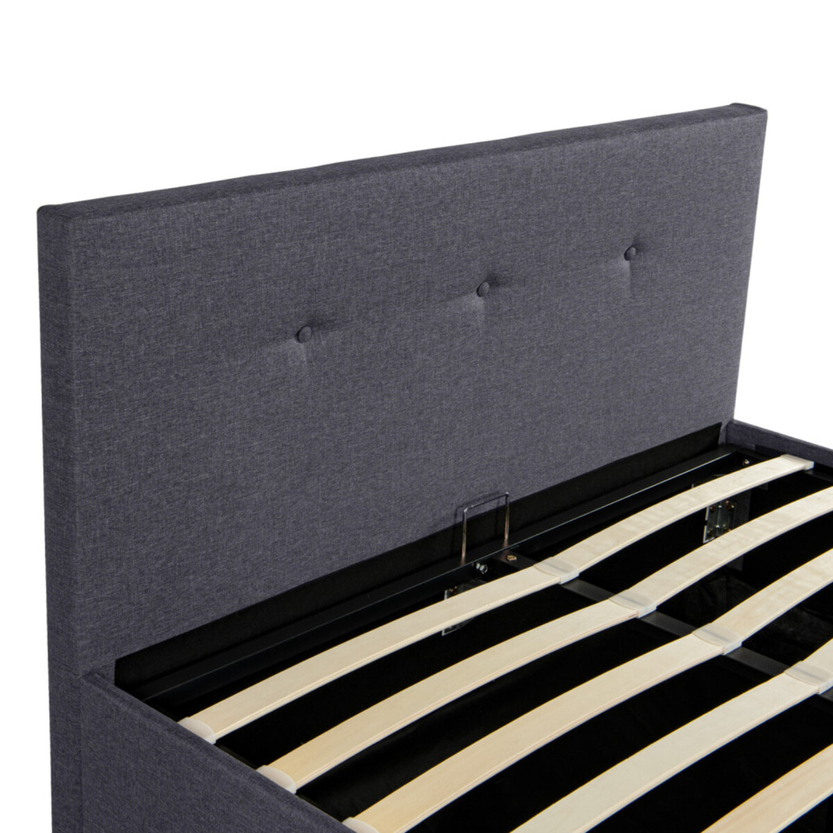 Lit coffre Mala 140x190cm tissu gris