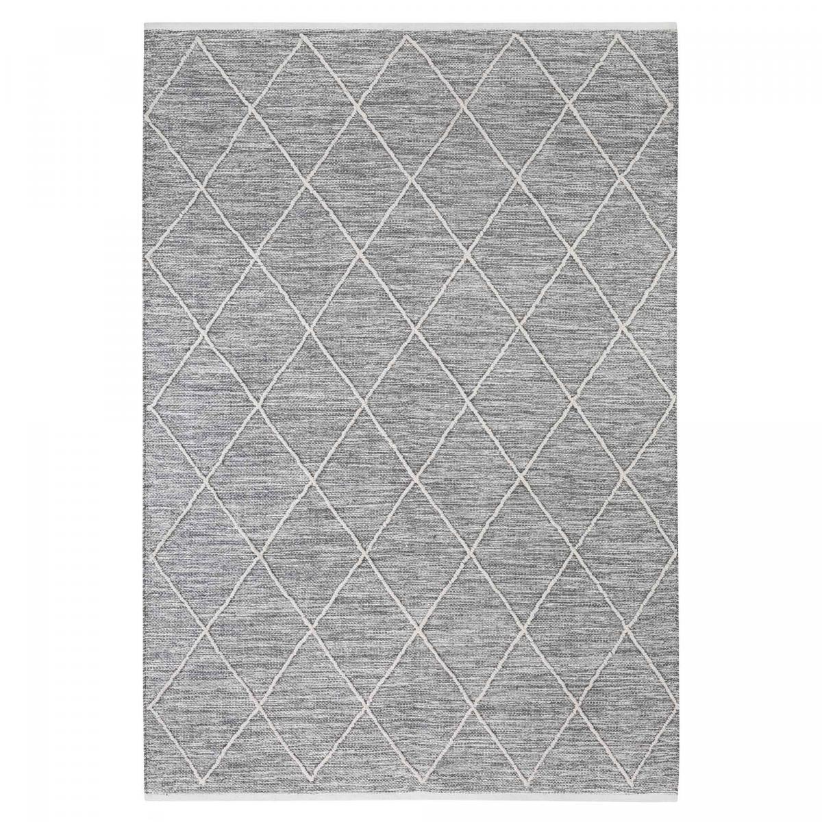Tapis salon et chambre tissé en coton motif scandinave JABI