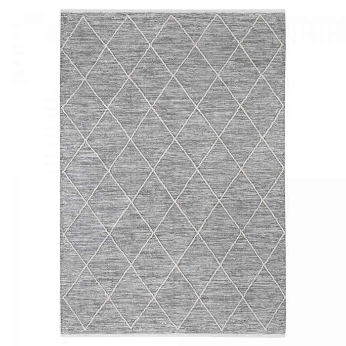 Tapis salon et chambre tissé en coton motif scandinave JABI