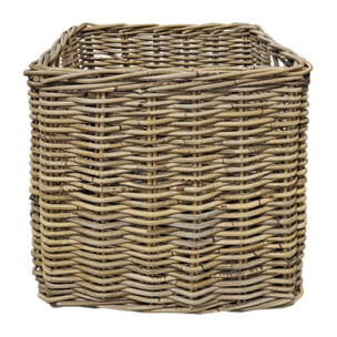 Grand panier H. 42 cm en kubu naturel tressé - EDWIN