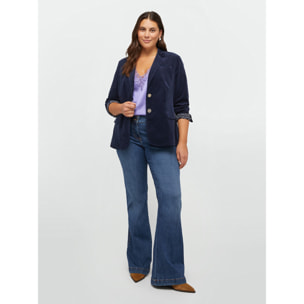 Fiorella Rubino - Top in raso con scollo a V in pizzo - Viola