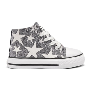 Sneakers alte da bambina color scuro con cerniera interna