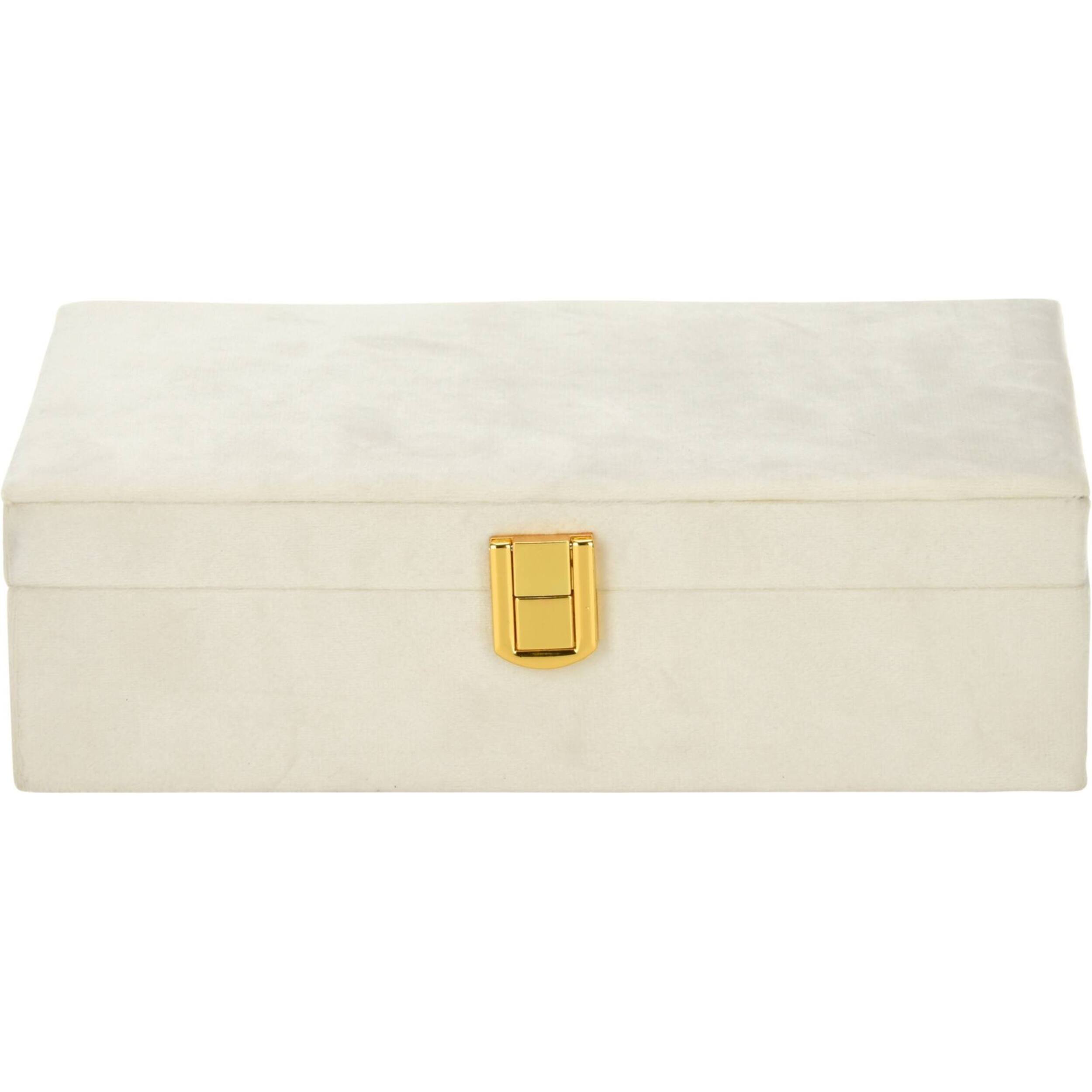 Well home - caja joyero con espejo color blanco 25x16x7cm