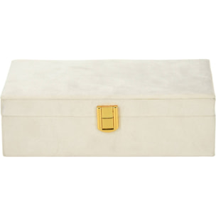 Well home - caja joyero con espejo color blanco 25x16x7cm