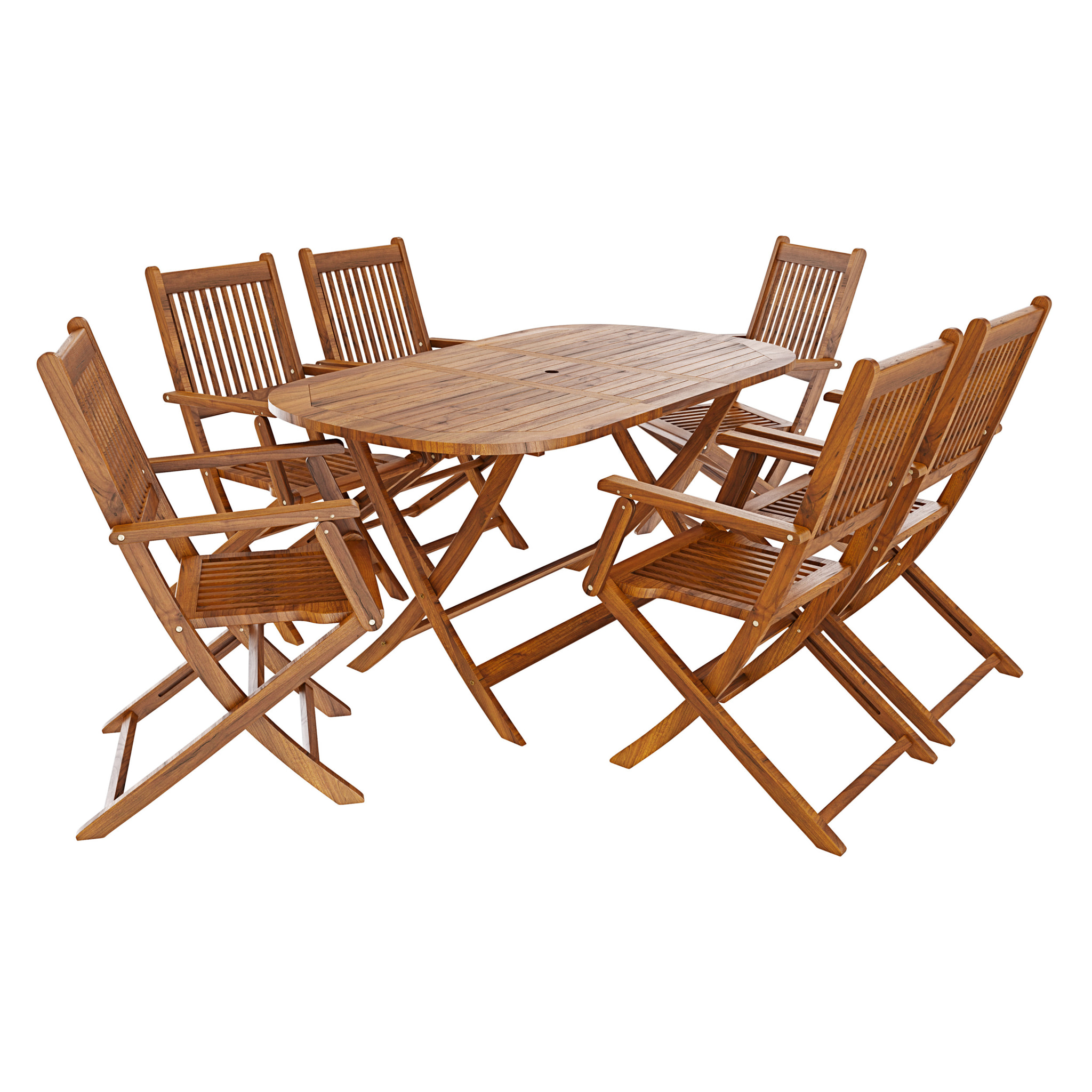 Set di 2 Sedie Da Giardino Pieghevoli In Legno Massiccio Naturale Di Acacia Con Braccioli Seduta e Schienale Alto Con Doghe Per Giardino 91x58x52 cm