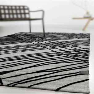 Tapis salon et chambre tissé en coton motif géométrique PURI