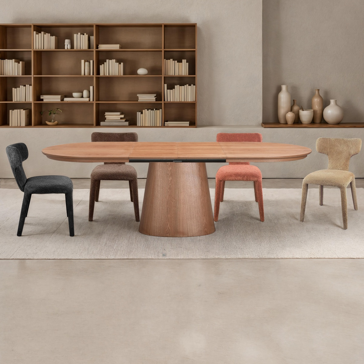 Table à manger extensible Tomasucci RAUMA, en MDF finition chêne, 160/200/240 × 100 × 75,5 cm