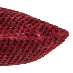 Coussin Lyno rouge grenat 40x40cm
