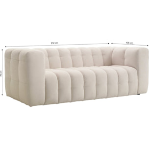 Canapé capitonné 3 places en tissu chenille - CESTER
