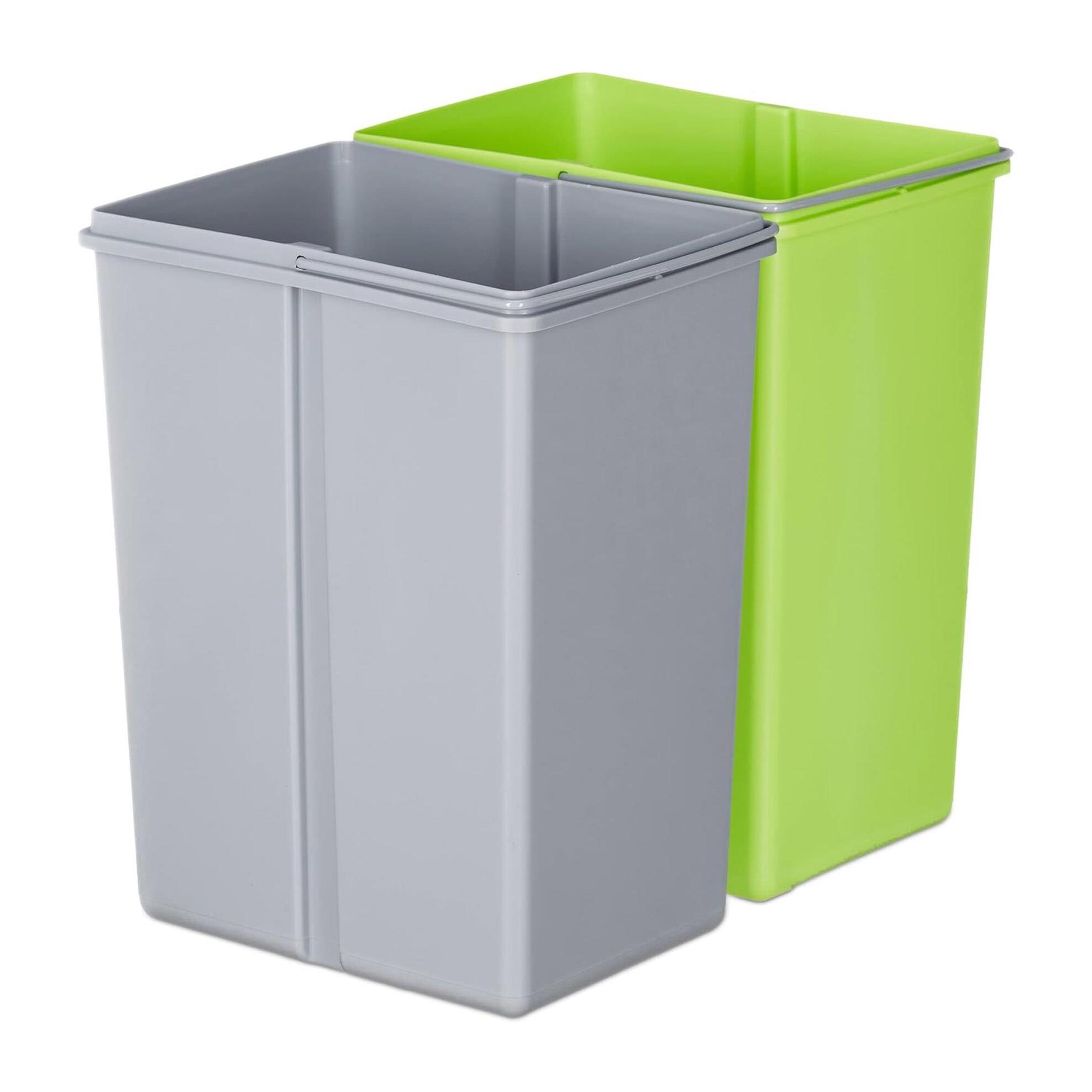 Well home papelera de reciclaje 62l (37l+25l), cubo de basura con 2 compartimentos, apertura automática con sensor, en acero inoxidable, cromado