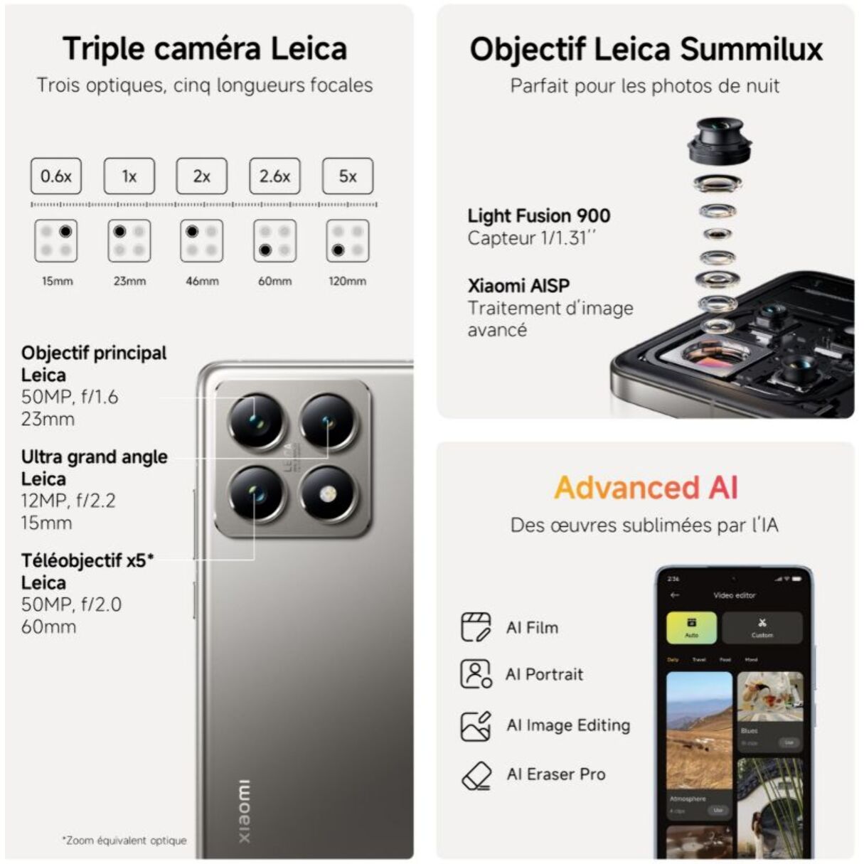 Smartphone XIAOMI 14T Pro conçu avec Leica Bleu 512Go