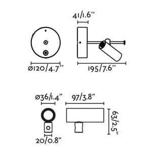 CLAP Proyector aplique/plafón blanco 6W 3000K 38º