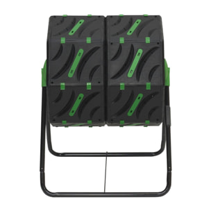 Bac de compostage rotatif double compartiments 140L