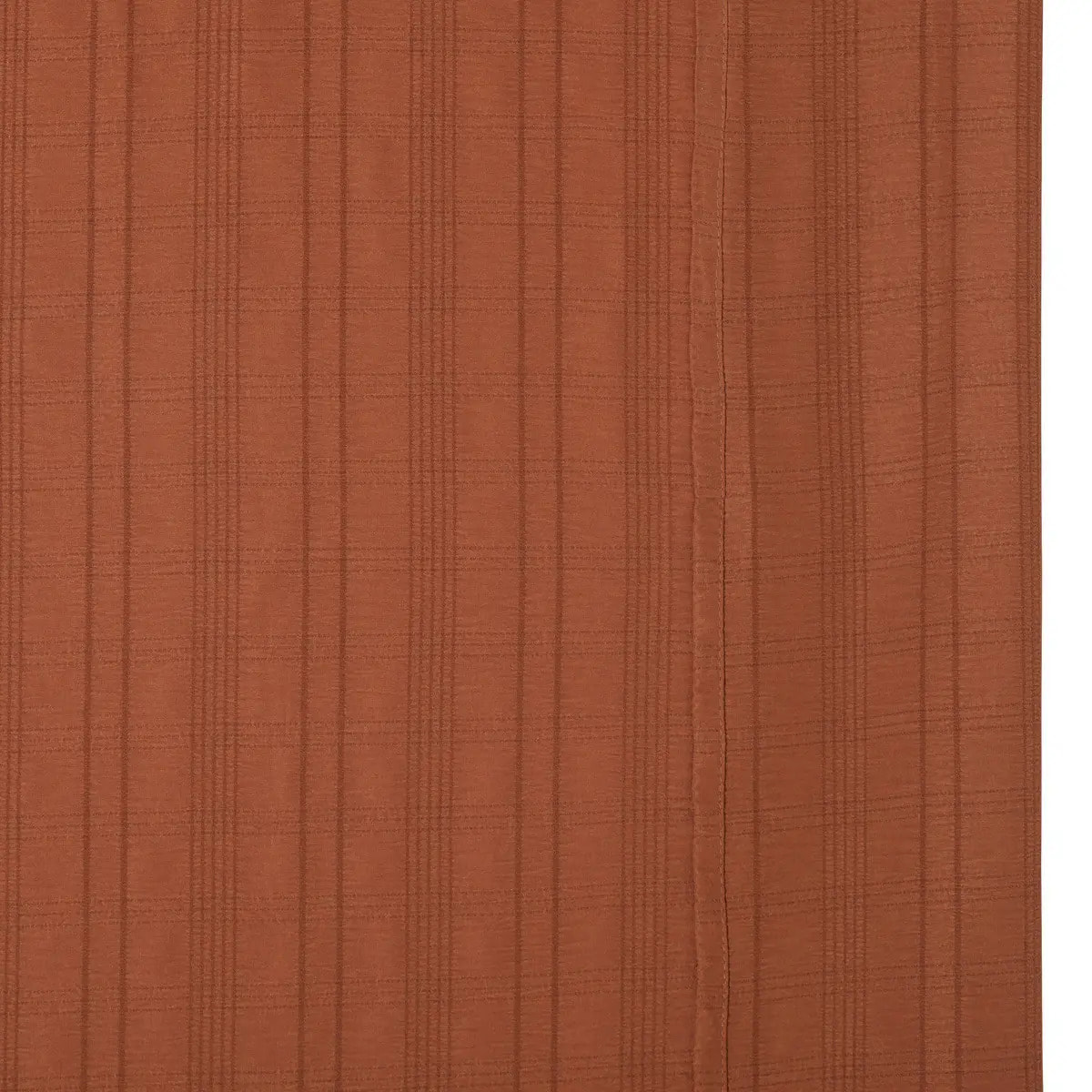 Voilage Noa motif rayures plissées140x240cm terracotta
