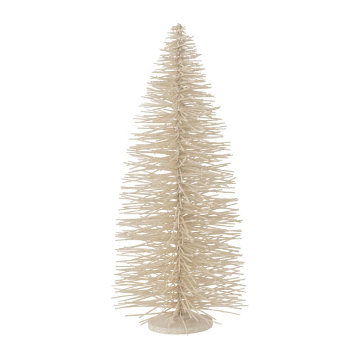 J-Line décoration Sapin De Noël Paillettes - bois - blanc  - large