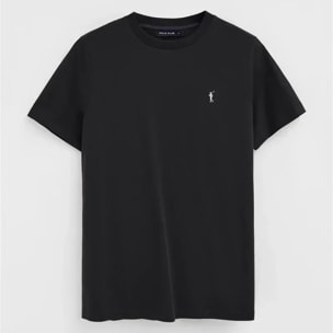 Pack hombre de dos camisetas negra y blanca de manga corta y bordado Rigby Go