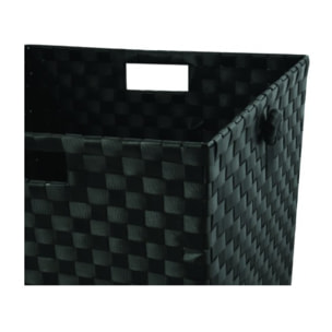 Panier de rangement avec couvercle 35x35x55,5cm Noir MSV