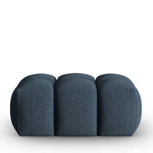 Pouf "Lorella" en tissu structurel bleu foncé