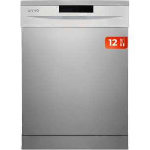 Lavavajillas EVVO D1, 12 Cubiertos, 5 Programas, Inox, Ancho 600 mm