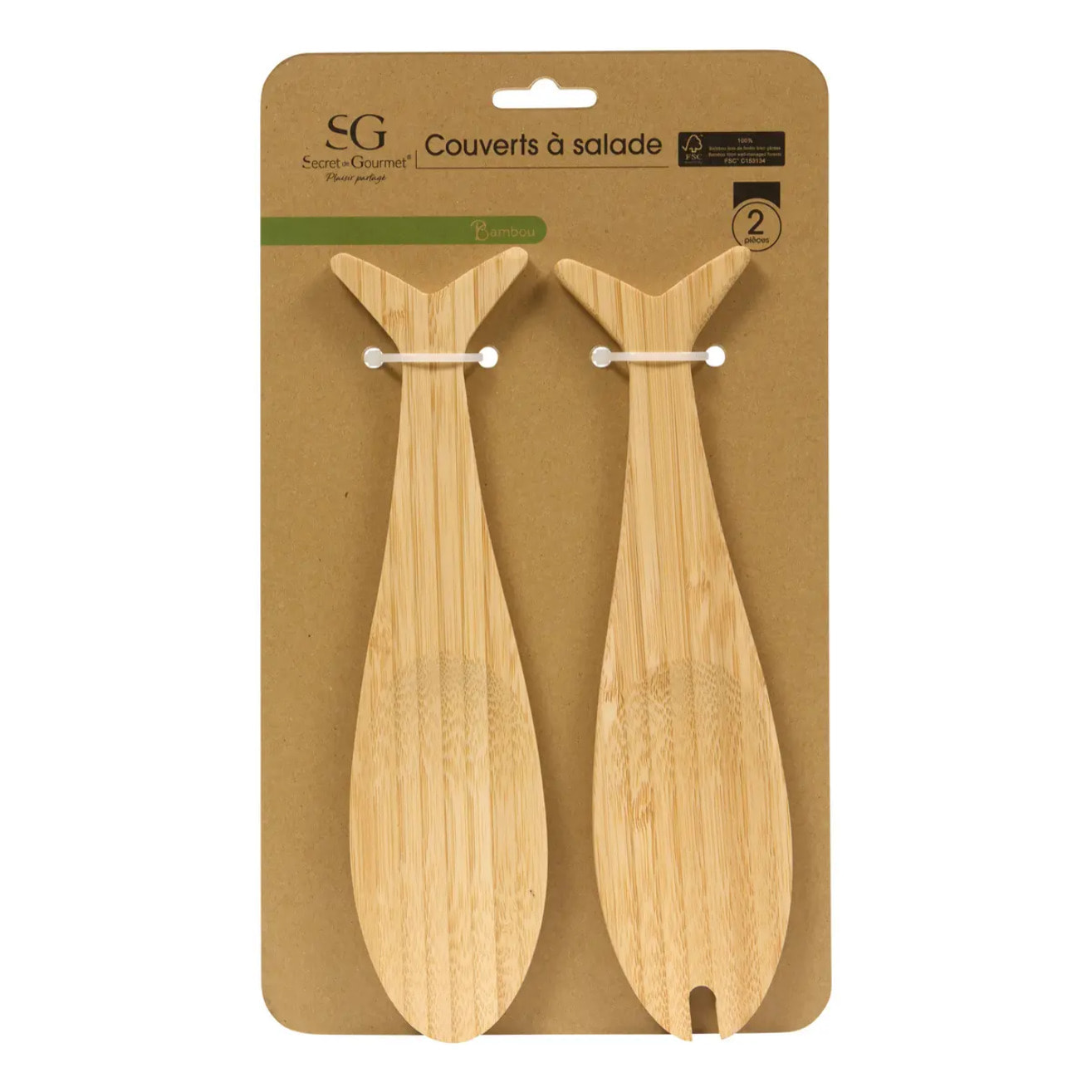 Couverts à salade marron