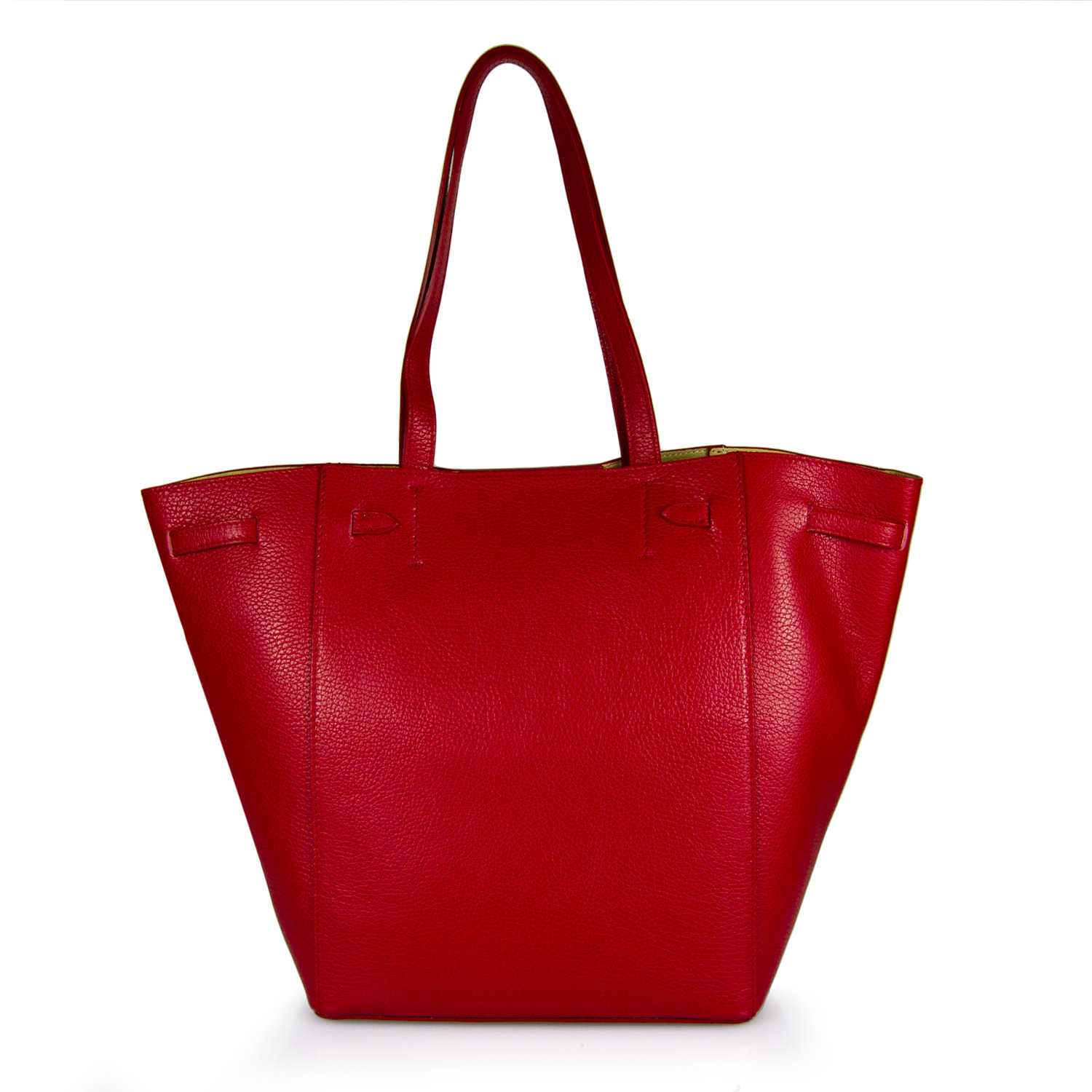 Borsa Donna in vera pelle Made in Italy colore Rosso dimensioni cm 41 x 30 x 18