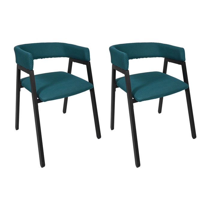 Fauteuil Design Atome Bleu - Lot De 2