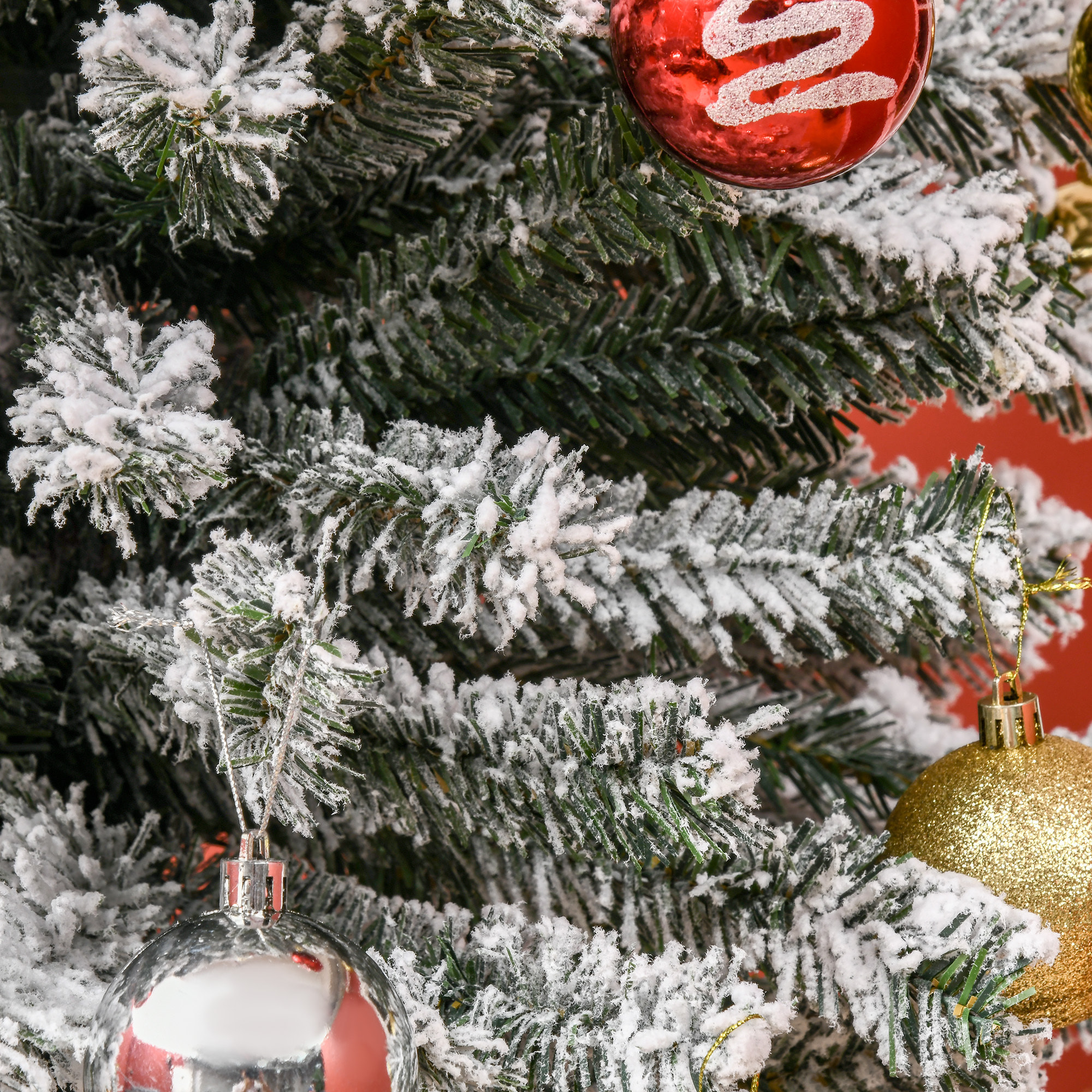 Árbol de Navidad Estrecho 270 cm Árbol de Navidad Artificial Nevado con 1014 Ramas y Soporte de Metal Árbol Navideño para Salón Verde y Blanco
