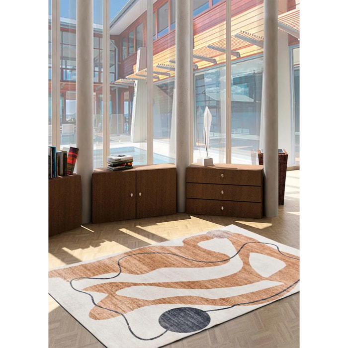 Alfombra impresa abstracta naranja Class, varias medidas disponibles