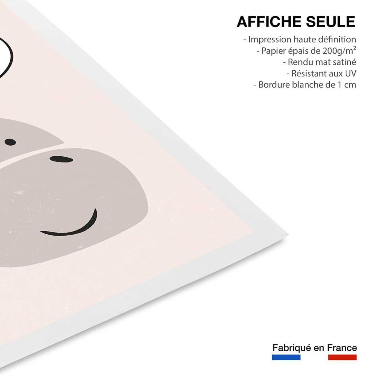 Affiche enfant hippo Affiche seule