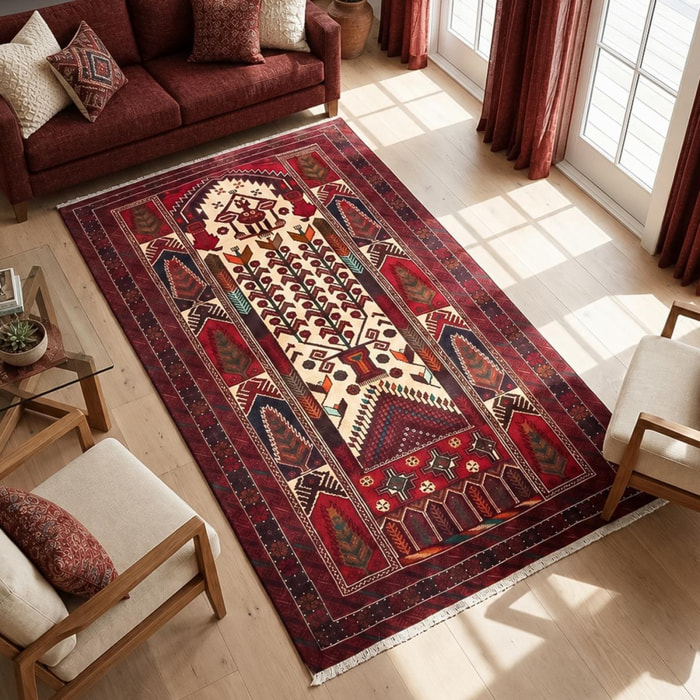 Tapis d'orient oriental, noué main en laine, ABEKOSO