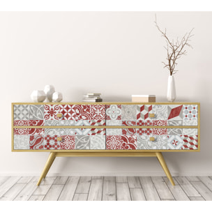 Stickers adhesivos de CERAMIKO - Antique rojo 100x100