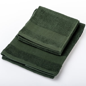 UNO CASA DESIGN Coppia Asciugamano + Ospite Julia in Spugna di Puro Cotone 500 gr/mq